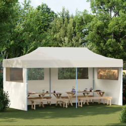 Tenda de festa creme 291 x 580 x 315 cm tecido oxford