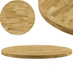 Tampo de mesa madeira de carvalho maciça redondo 44 mm 700 mm - Imagen 1