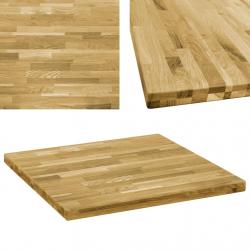 Tampo de mesa madeira de carvalho maciça quadrado 44 mm 80x80cm - Imagen 1