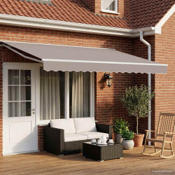 Moldura de toldo elétrico com leds branco 4 × 3 m alumínio