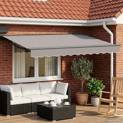 Moldura de toldo elétrico com leds antracite 3 x 2 m alumínio