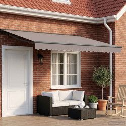 Moldura de toldo elétrico com leds antracite 4 × 3 m alumínio