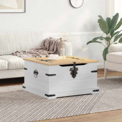 Storage box branco 78 x 78 x 45 cm madeira de pinheiro sólida