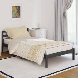 810422  Bed Frame Solid Wood Pine 100x200 cm Grey - Imagen 1
