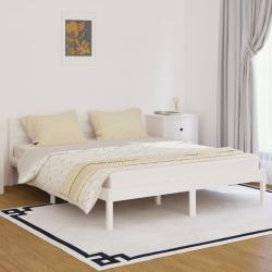 810441  Bed Frame Solid Wood Pine 160x200 cm White - Imagen 1