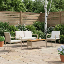 Conjunto para jardim bege vime PE