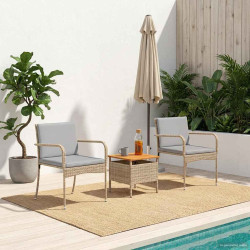 Conjunto para jardim bege vime PE