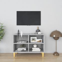 Móvel de TV com pernas de madeira 69,5x30x50 cm cinzento sonoma - Imagen 1