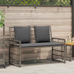 Banco de exterior liso cinza e cinza escuro 116 x 55 x 82 cm