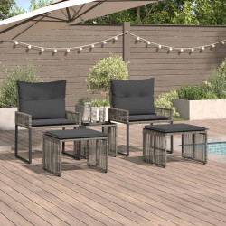 Conjunto de móveis para exterior 11 unid. cinza e cinza escuro