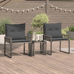 Conjunto de móveis para exterior 7 unid. cinza e cinza escuro