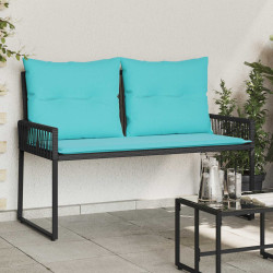 Banco de exterior 2 -seater 4 unid. 110 x 59 x 82 cm vime PE