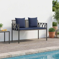 Bancos de exterior 2 -seater 116 x 56 x 75 cm vime PE