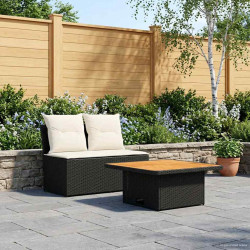 2 Peça sofá do meio para jardim com mesa elevatória vime PE