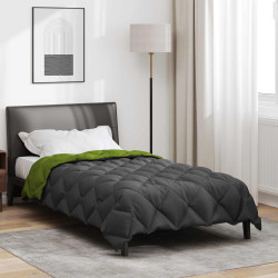 Edredom de inverno 135 x 220 cm 450 gsm verde e antracite