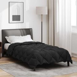 Edredom de inverno 135 x 220 cm 450 gsm preto