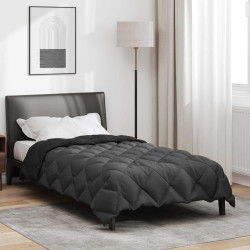Edredom de inverno 140 x 200 cm 450 gsm preto e anthracite