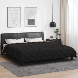Edredom de inverno 200 x 240 cm 450 gsm preto e taupe