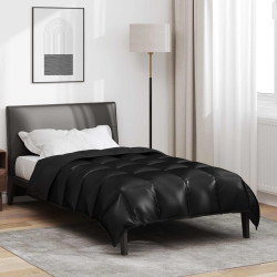 Edredom de inverno preto 140 x 200 cm cetim e microfibra