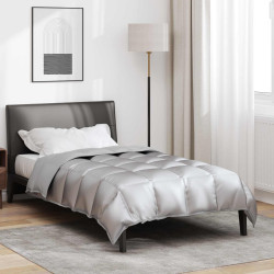 Edredom de inverno prateado 140 x 220 cm cetim e microfibra