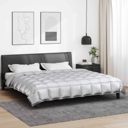 Edredom de inverno prateado 220 x 260 cm cetim e microfibra
