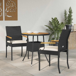 Cadeiras de jardim 2 unid. preto e branco creme