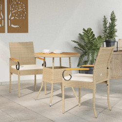 Cadeiras de jardim 2 unid. bege e branco creme