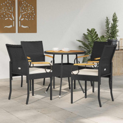 Cadeiras de jardim 4 unid. preto e branco creme