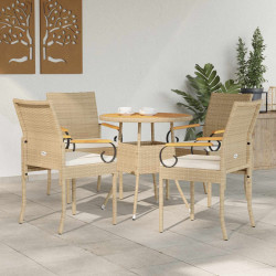 Cadeiras de jardim 4 unid. bege e branco creme