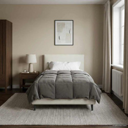 Edredom de verão simples cinzento-claro 135 x 220 cm microfibra