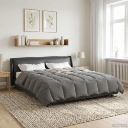 Edredom de verão simples cinzento-claro 200 x 220 cm microfibra