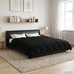 Edredom de verão simples preto 200 x 220 cm microfibra