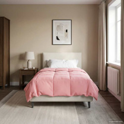 Edredom de verão simples rosa 155 x 200 cm microfibra