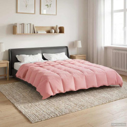 Edredom de verão simples rosa 220 x 240 cm microfibra