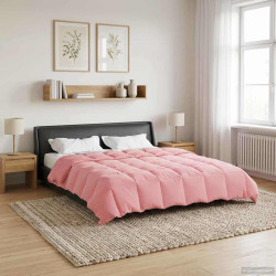 Edredom de verão simples rosa 220 x 260 cm microfibra