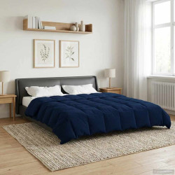 Edredom de verão simples azul escuro 220 x 240 cm microfibra