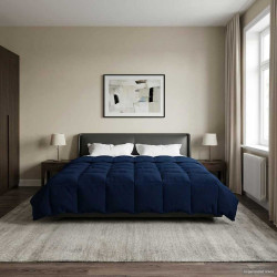 Edredom de verão simples azul escuro 240 x 260 cm microfibra