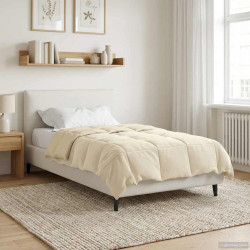 Edredom de verão simples creme 140 x 200 cm microfibra
