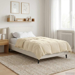 Edredom de verão simples creme 155 x 200 cm microfibra