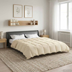Edredom de verão simples creme 200 x 240 cm microfibra