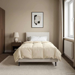 Edredom de verão simples creme 135 x 220 cm microfibra
