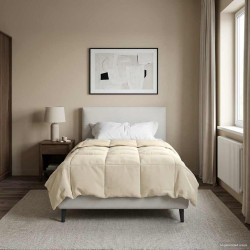 Edredom de verão simples creme 140 x 220 cm microfibra