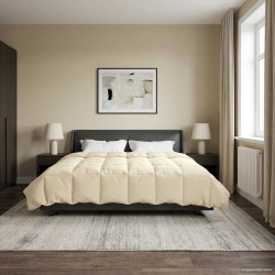 Edredom de verão simples creme 240 x 260 cm microfibra