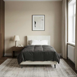 Duvet de ano inteiro antracite 155 x 200 cm microfibra