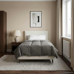Duvet de ano inteiro cinzento-claro 135 x 200 cm microfibra