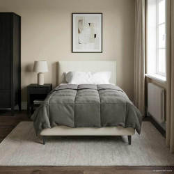 Duvet de ano inteiro cinzento-claro 155 x 220 cm microfibra