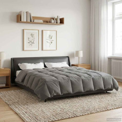 Duvet de ano inteiro cinzento-claro 220 x 260 cm microfibra