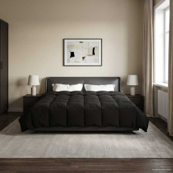 Duvet de ano inteiro 260 x 220 cm 4 estações preto respirável