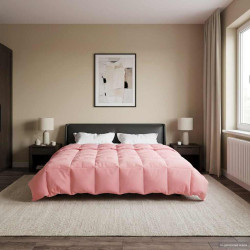 Duvet de ano inteiro colchonete rosa 240 x 260 cm microfibra