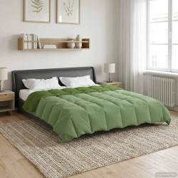 Duvet de ano inteiro colchonete verde 200 x 200 cm microfibra